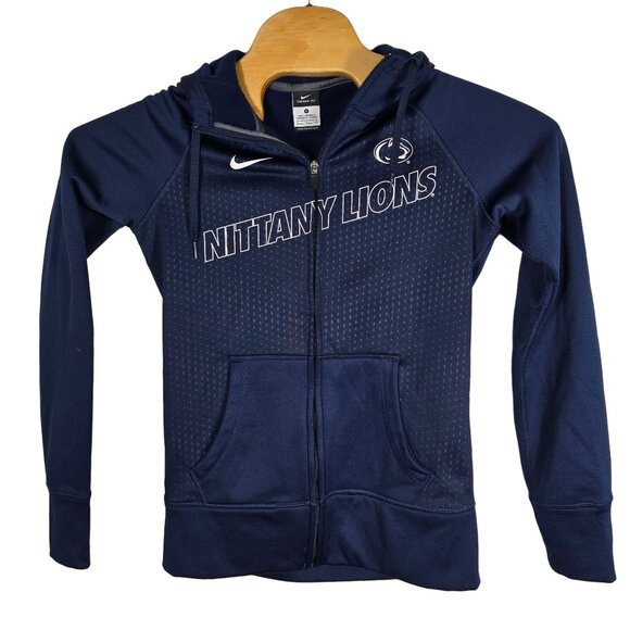Nike Penn State Nittany‎ Lions Full Zip Sweat Jacket Small Unisex Blue High Neck - Picture 1 of 8